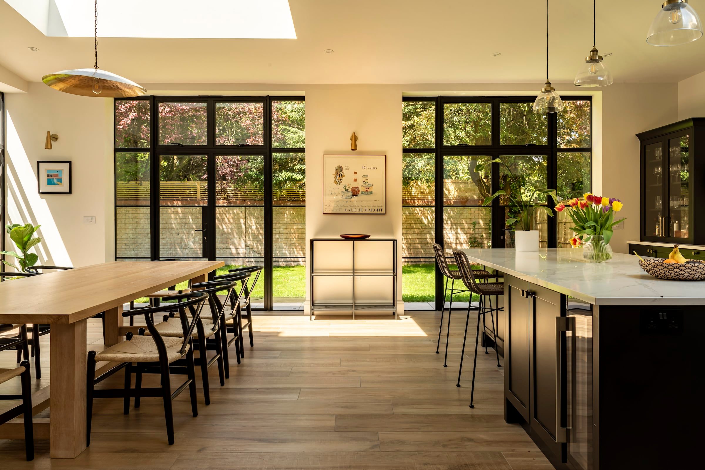 kitchen renovation with steel-look doors in Cambridgeshire