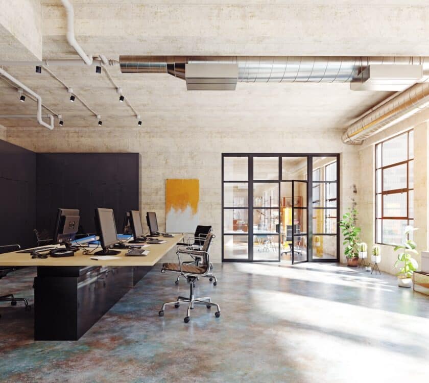 aluco aluminium internal doors in a modern office architect practice