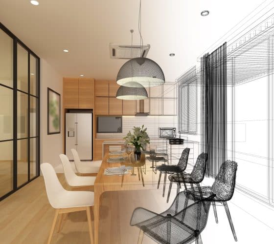 picture of architectural drawing from concept to reality