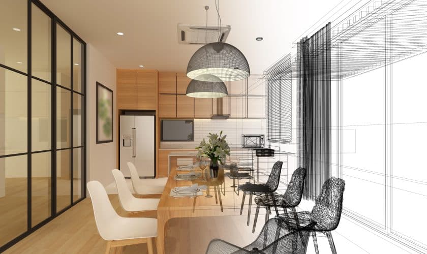 picture of architectural drawing from concept to reality